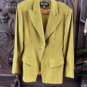 Ted Lapidus Boutique Haute Couture  Ladies skirt Suit 90’s  houndstooth